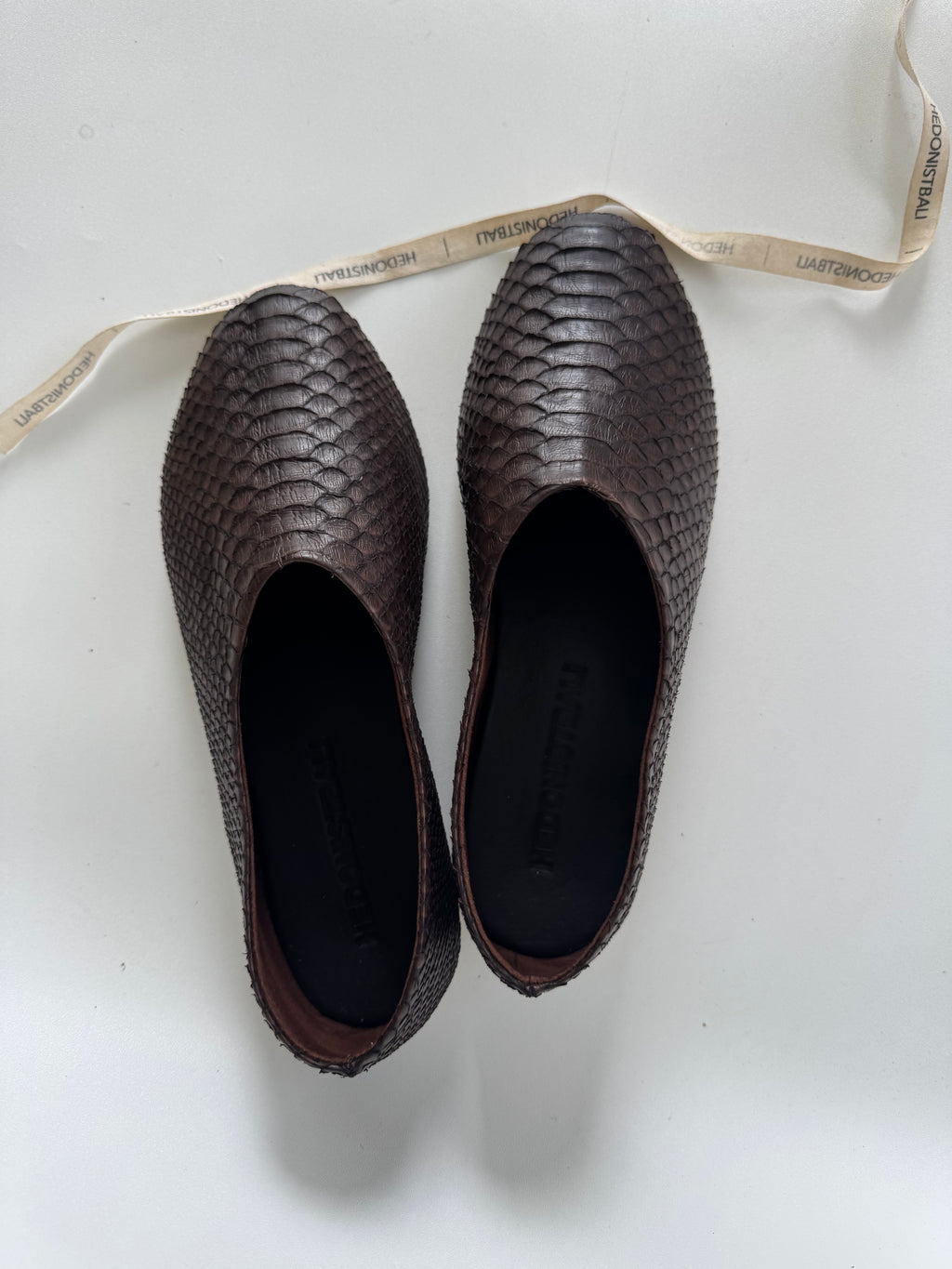 Brown python skin ballet flats, handmade and made to order in Bali - photo 11