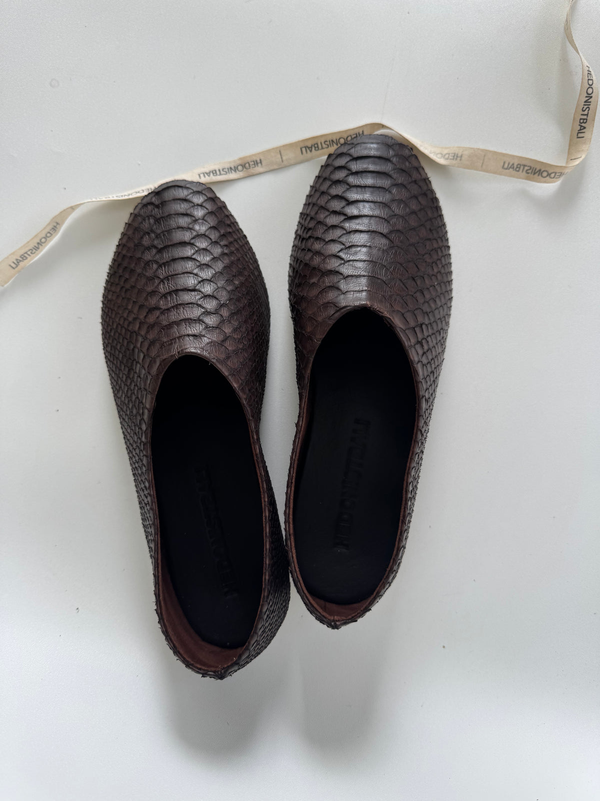 Brown python skin ballet flats, handmade and made to order in Bali - photo 11