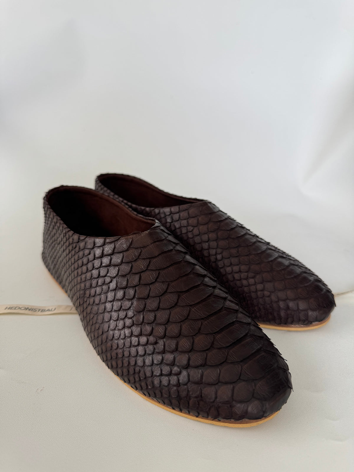 Brown python skin ballerina flats, handmade in Bali by HEDONISTBALI - photo 2