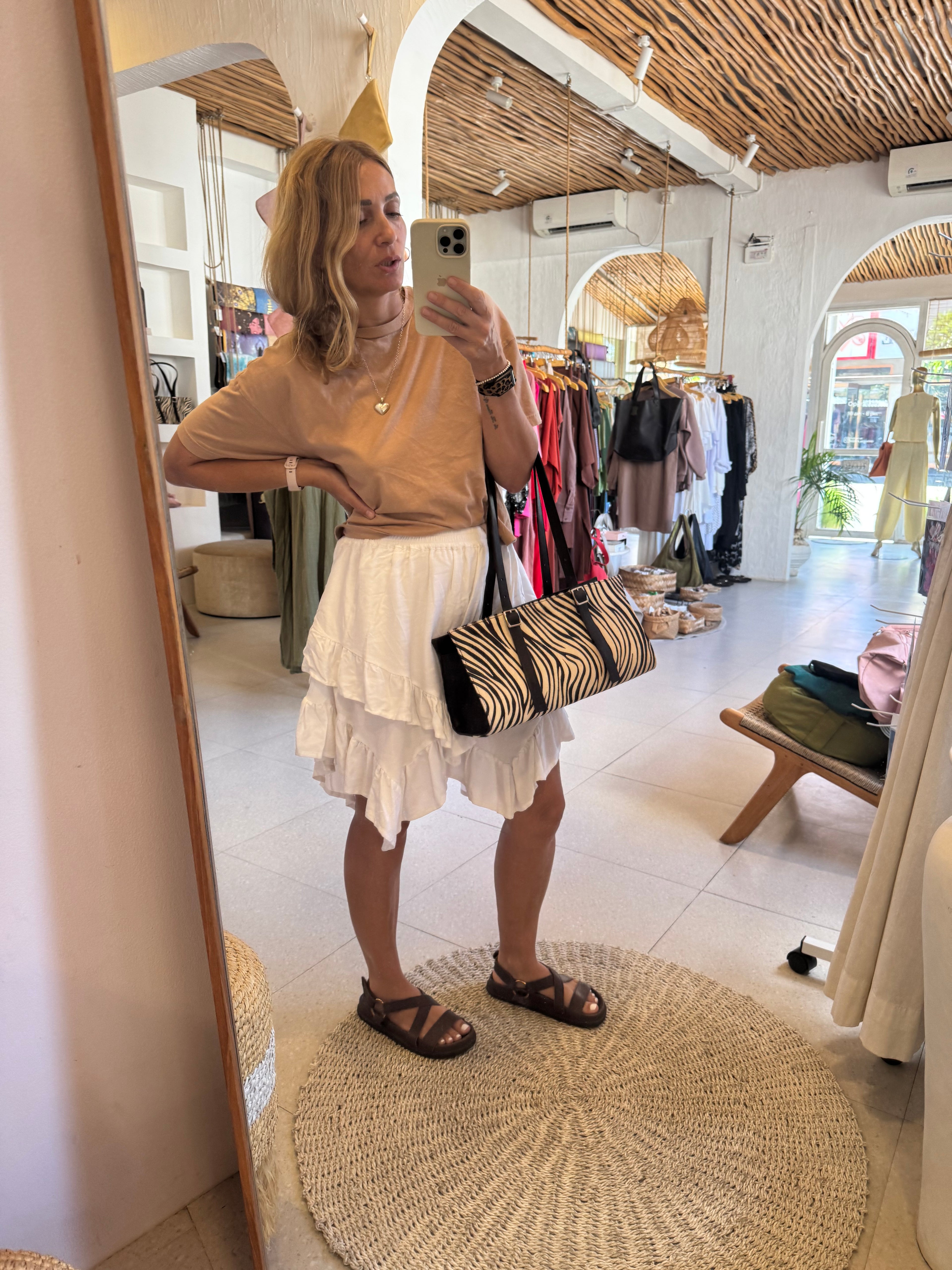 ZULU genuine cowhide and lamb leather bag