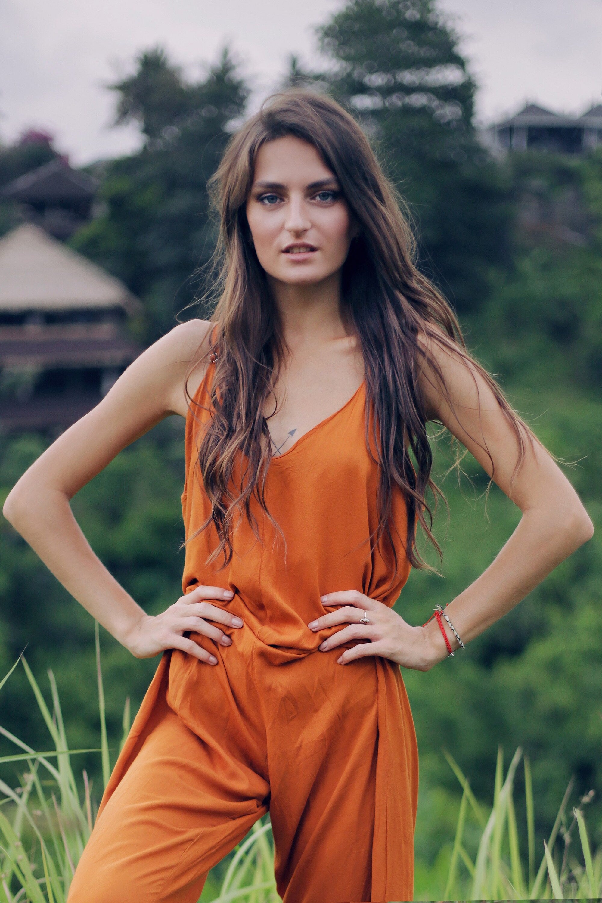 Jumpsuit Women Summer Terracota Orange Classy Outfit | Summer Wear For Wemen | Design Jumpsuit Women Elegant | Sporty Classy Outfit Girls