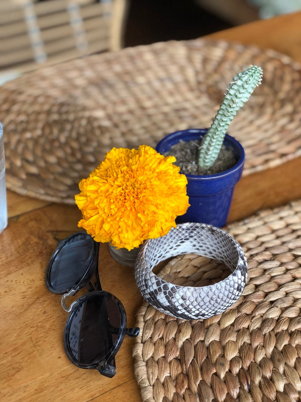 Python Skin Round Bracelet — Gray (Ready to Ship)