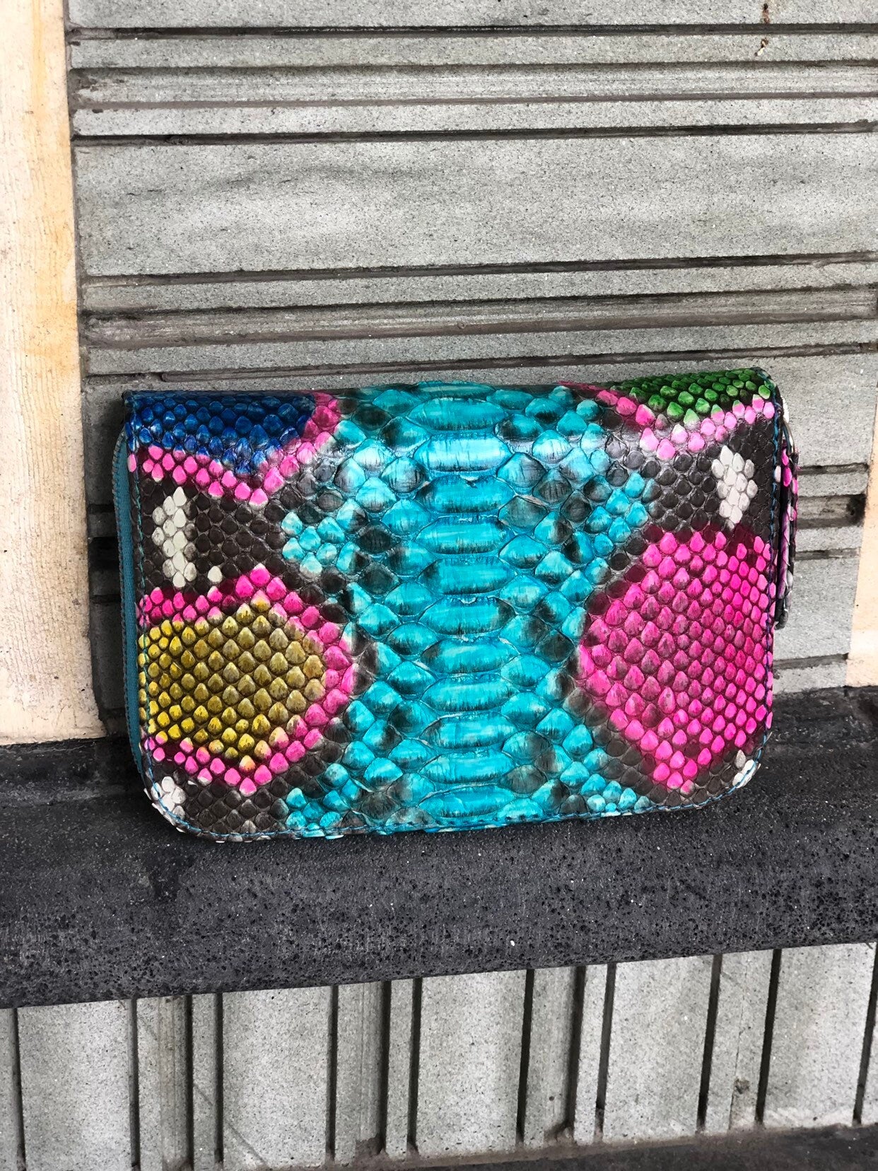 Genuine python skin wallet — Red