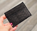 Genuine Python Skin Card Holder — Black
