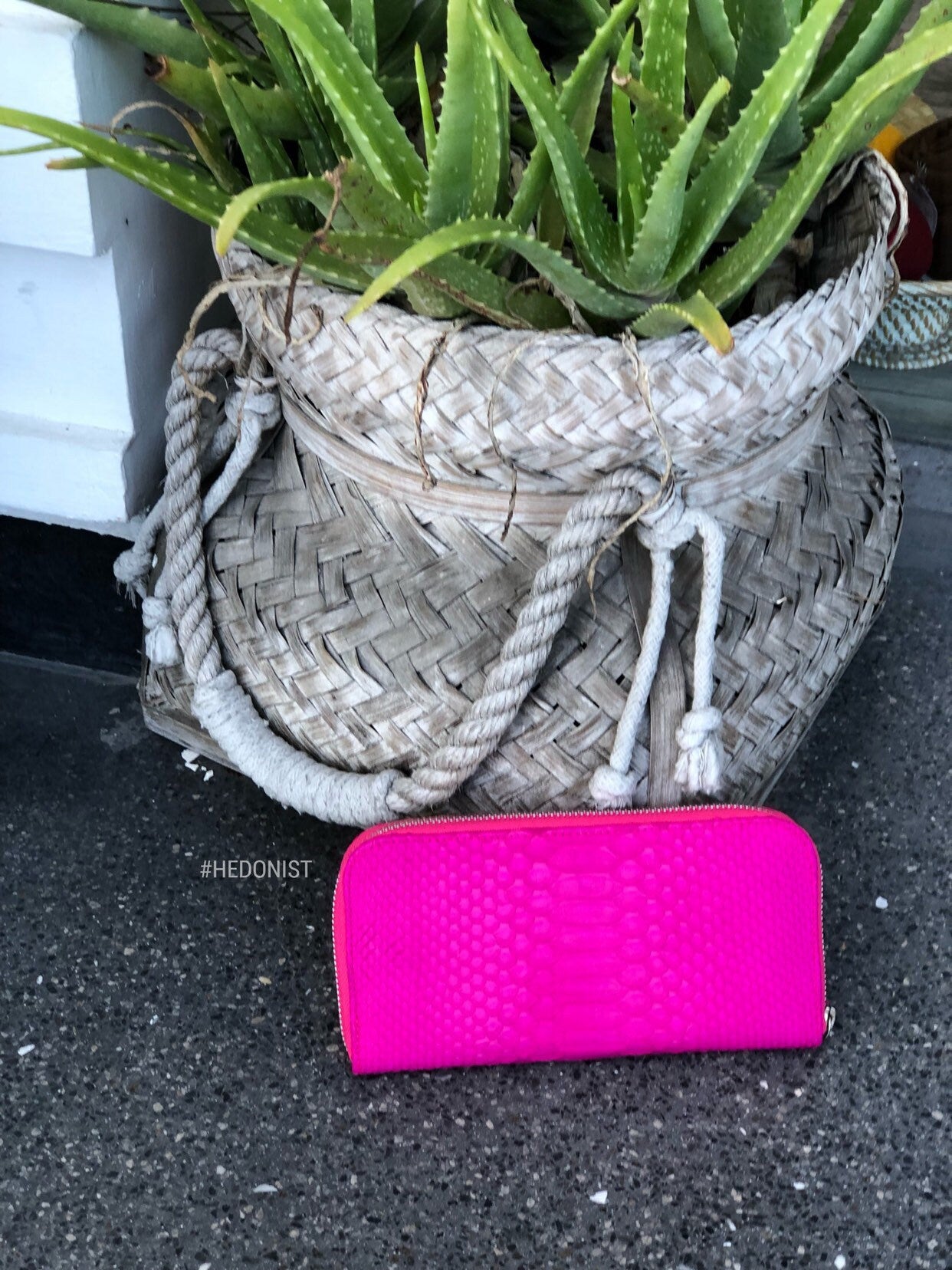 Genuine Python Skin Wallet — Fuchsia