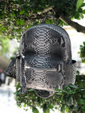 Genuine Python Skin Backpack — Grey