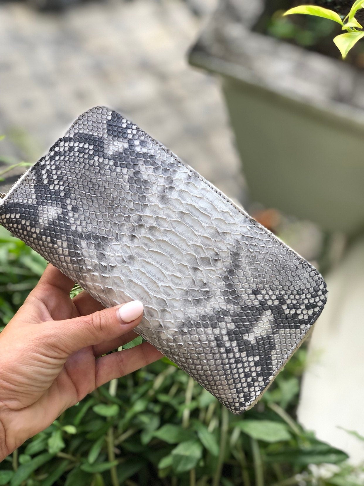 Genuine Python Skin Wallet — Red