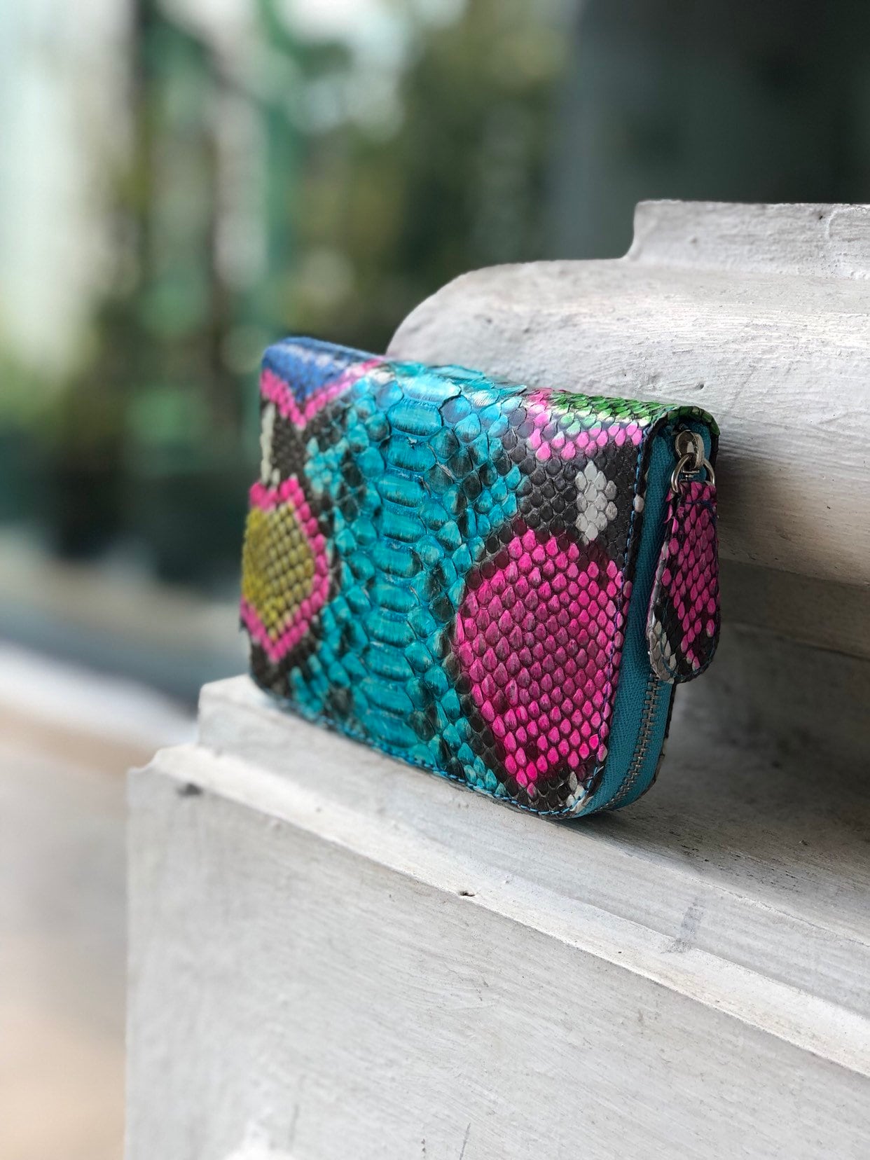 Genuine python skin wallet — Red