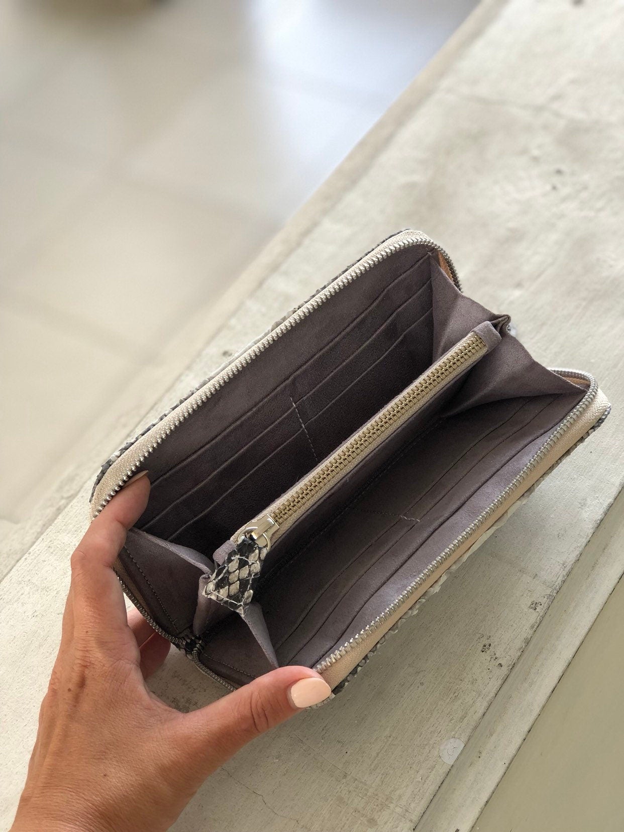 Genuine Python Skin Wallet — Red