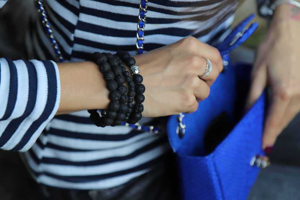 Royal Blue Crossbody Bag Genuine Python Skin