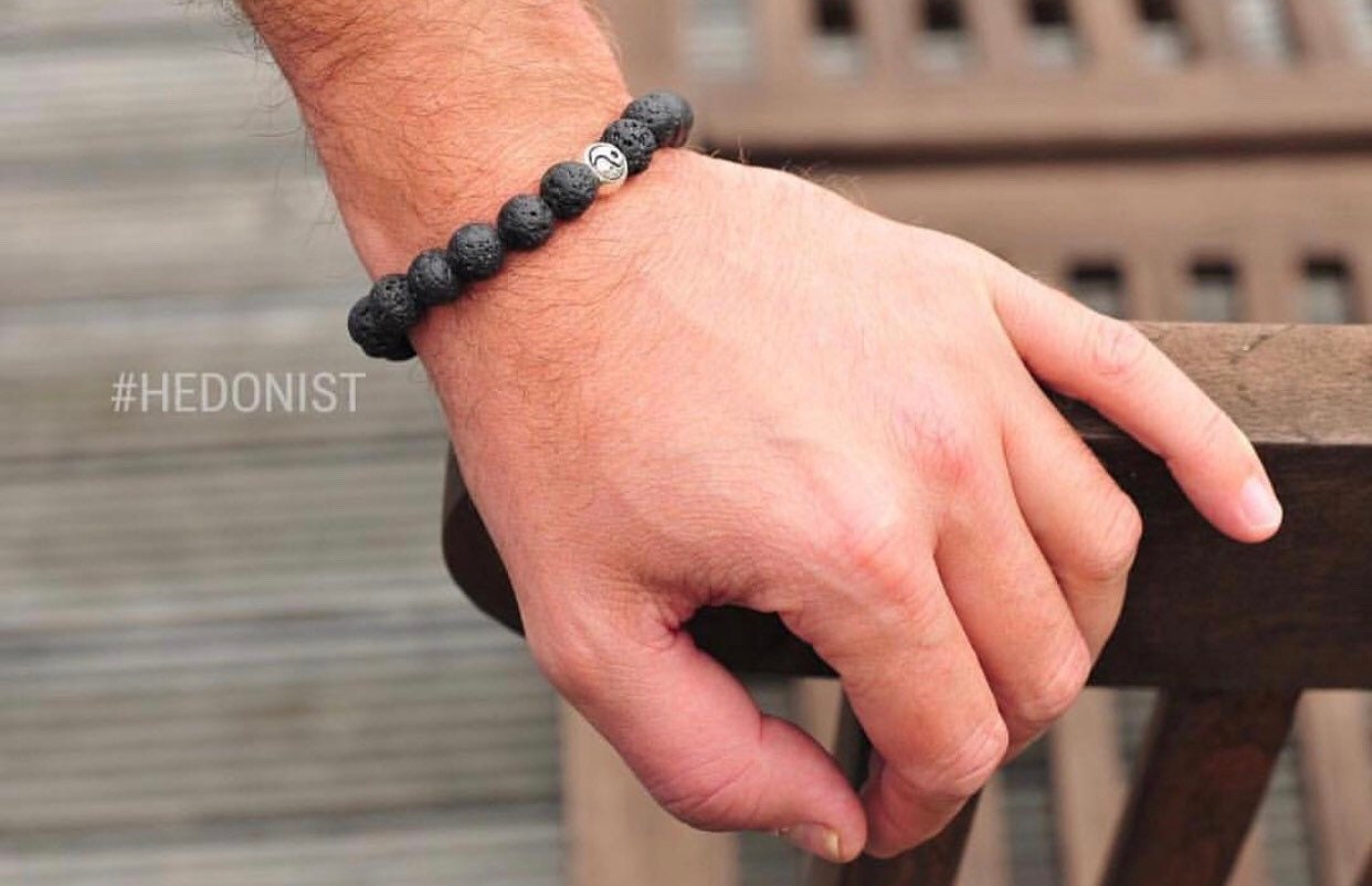 Couples Bracelet Set — Lava Stone Yin Yang
