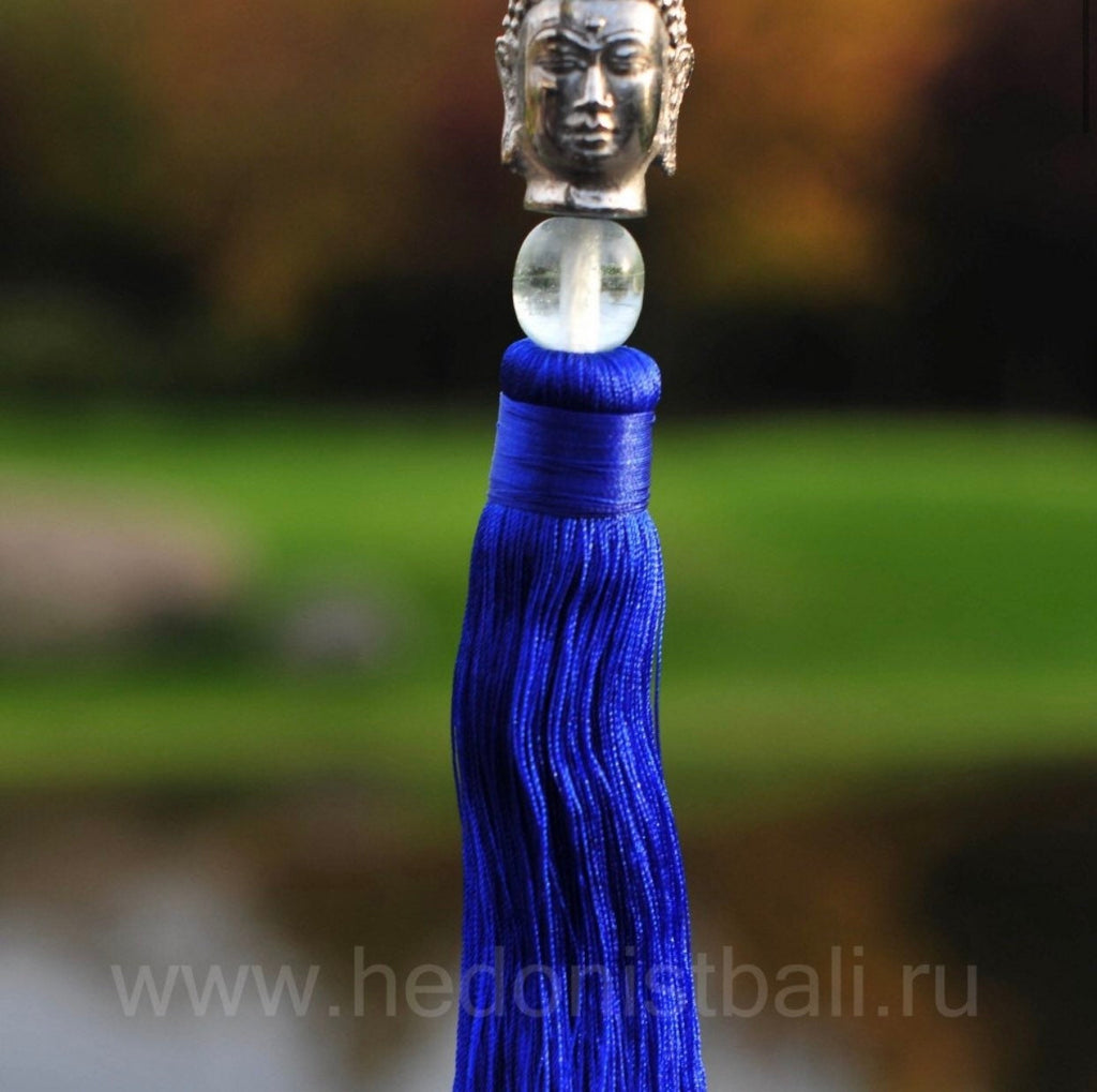 Buddha Spiritual Keychain — Blue Tassel