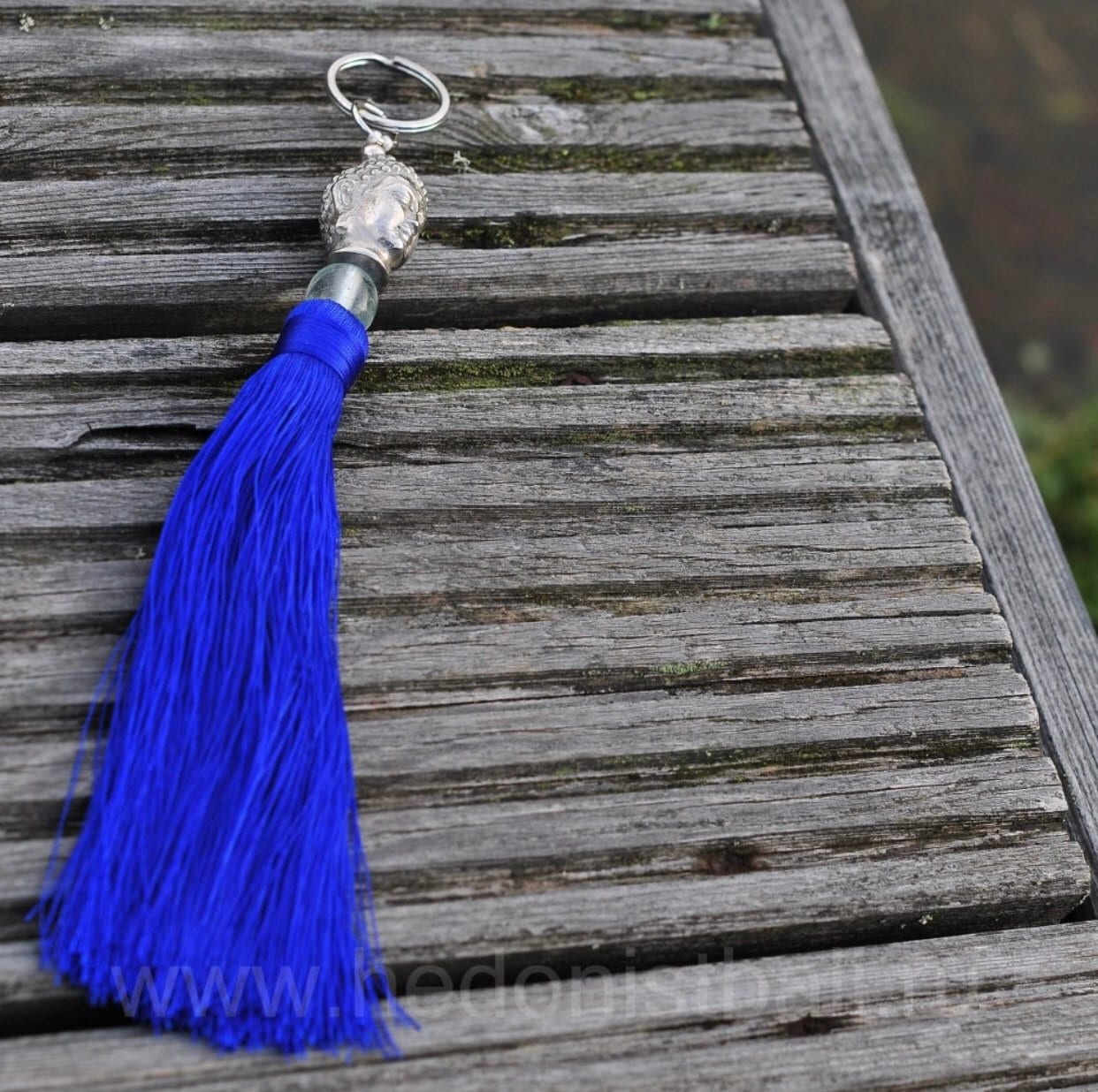 Buddha Spiritual Keychain — Blue Tassel