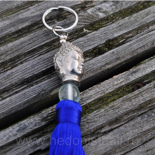 Buddha Spiritual Keychain — Blue Tassel