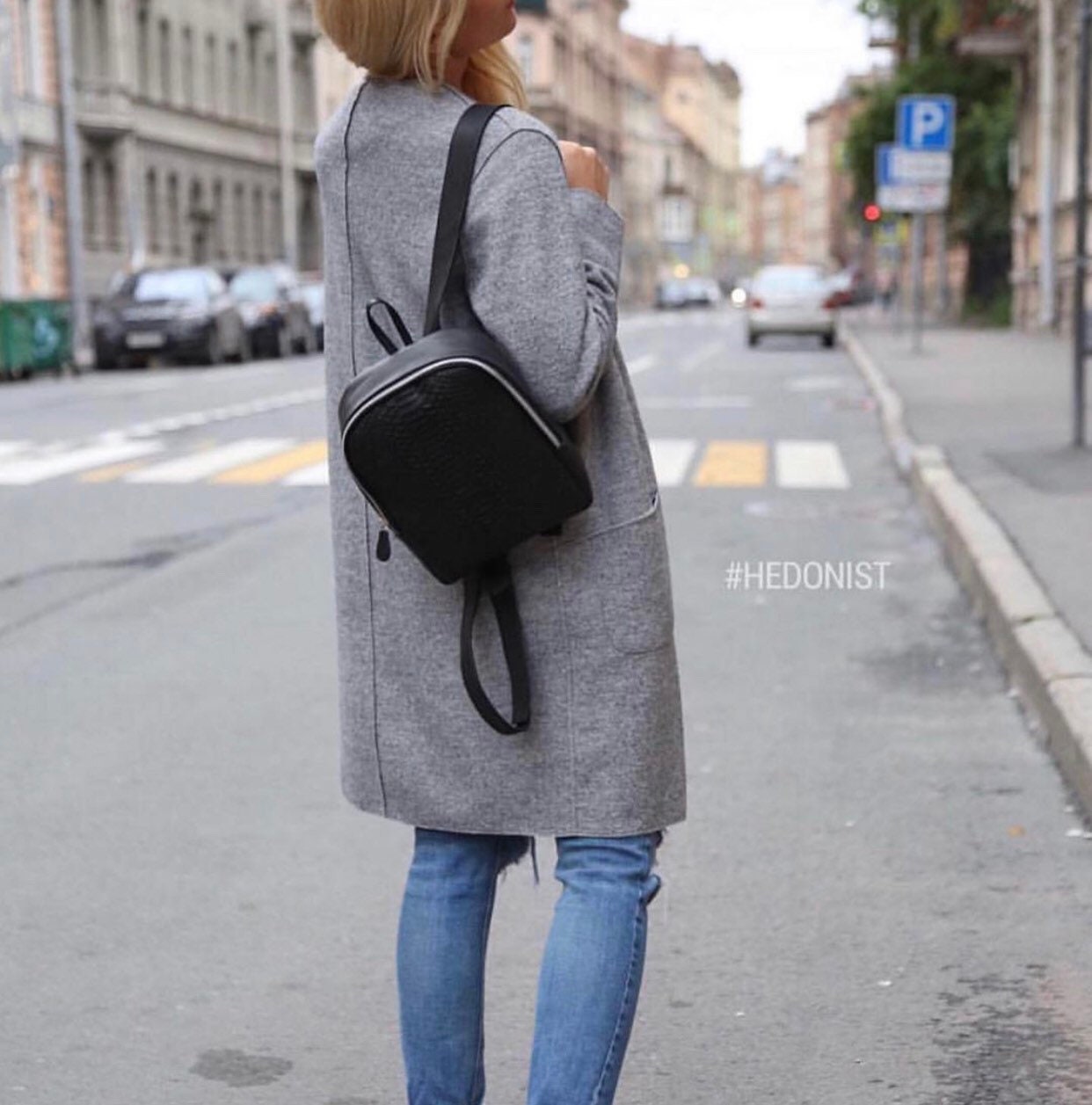 Genuine Python Skin Leather Backpack — Black