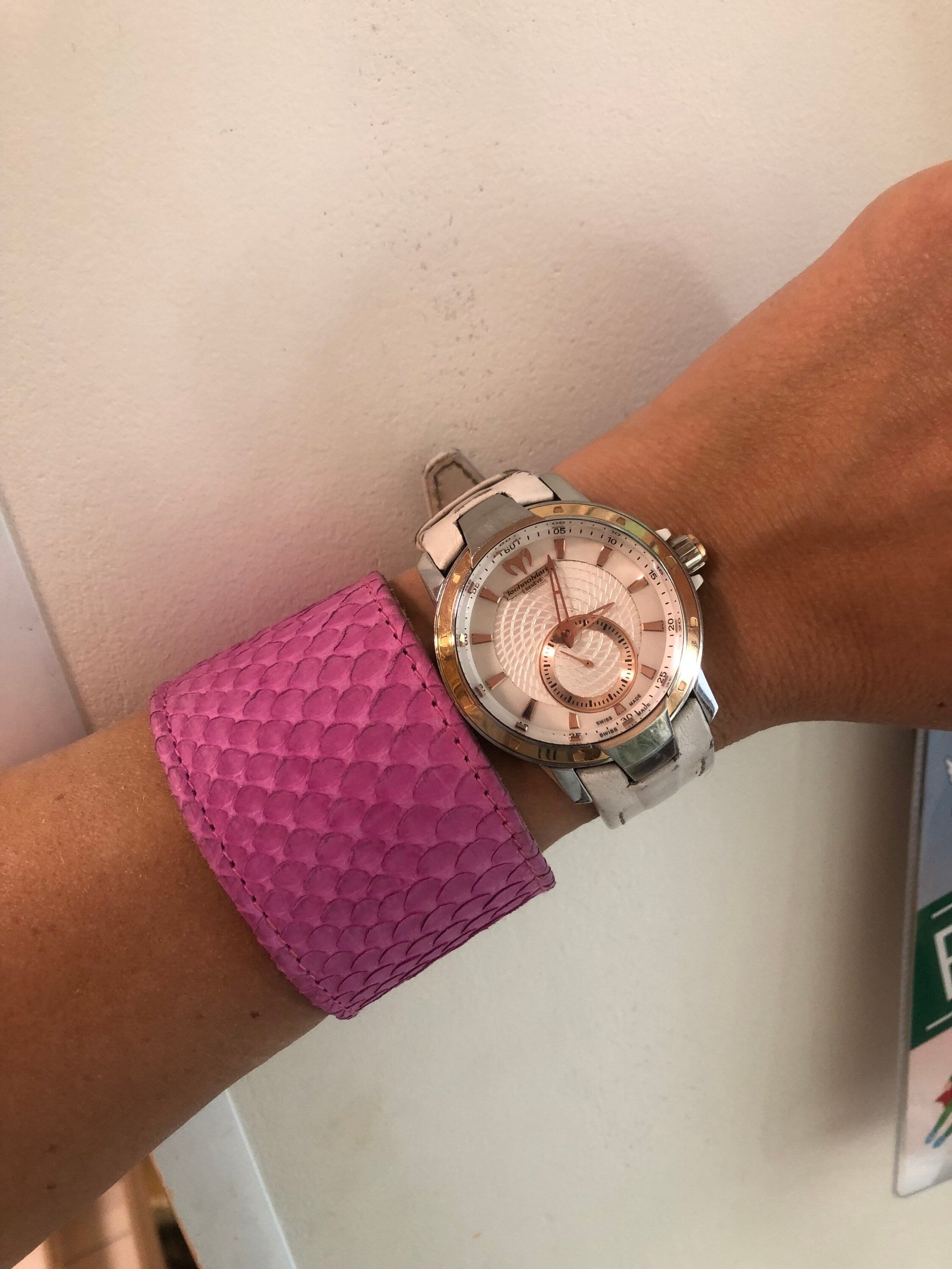 Pink Genuine Python Skin Bracelet