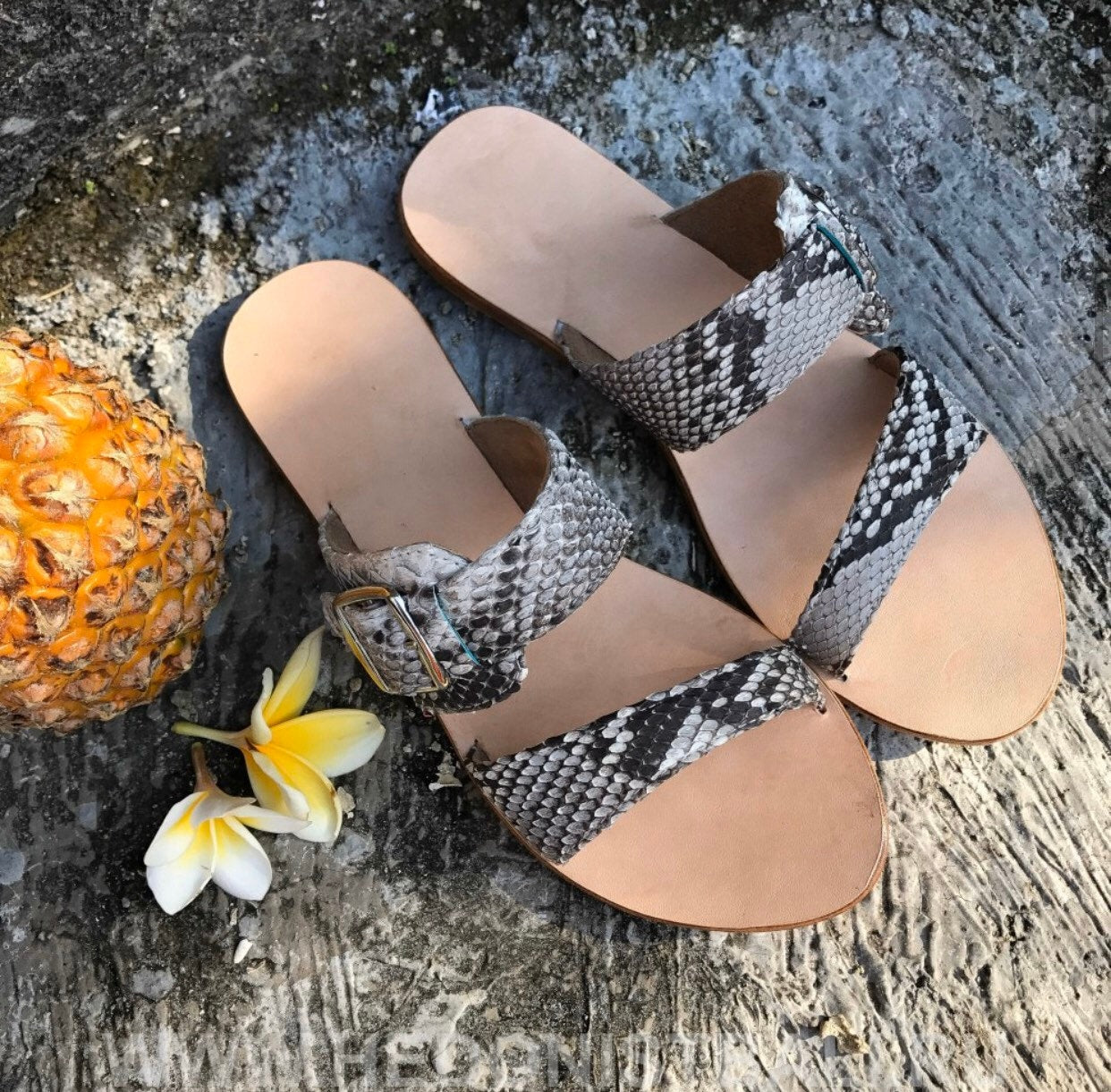 Python skin sandal | Women summer sandals | leather flops | genuine python skin shoes |  summer shoes | flat woman shoes | designer sandal