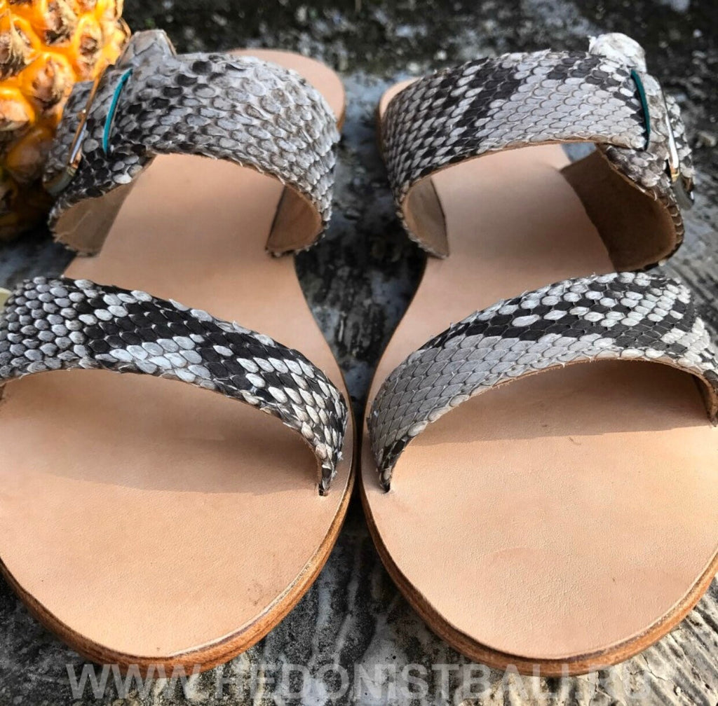 Python Skin Sandal — Flat
