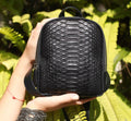 Small Mini Genuine Pythonskin Backpack — Black