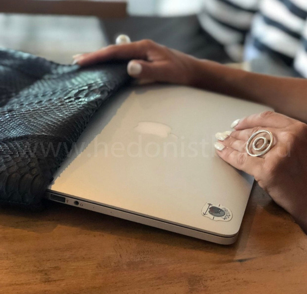 Big Black Envelope Genuine Python Skin Clutch