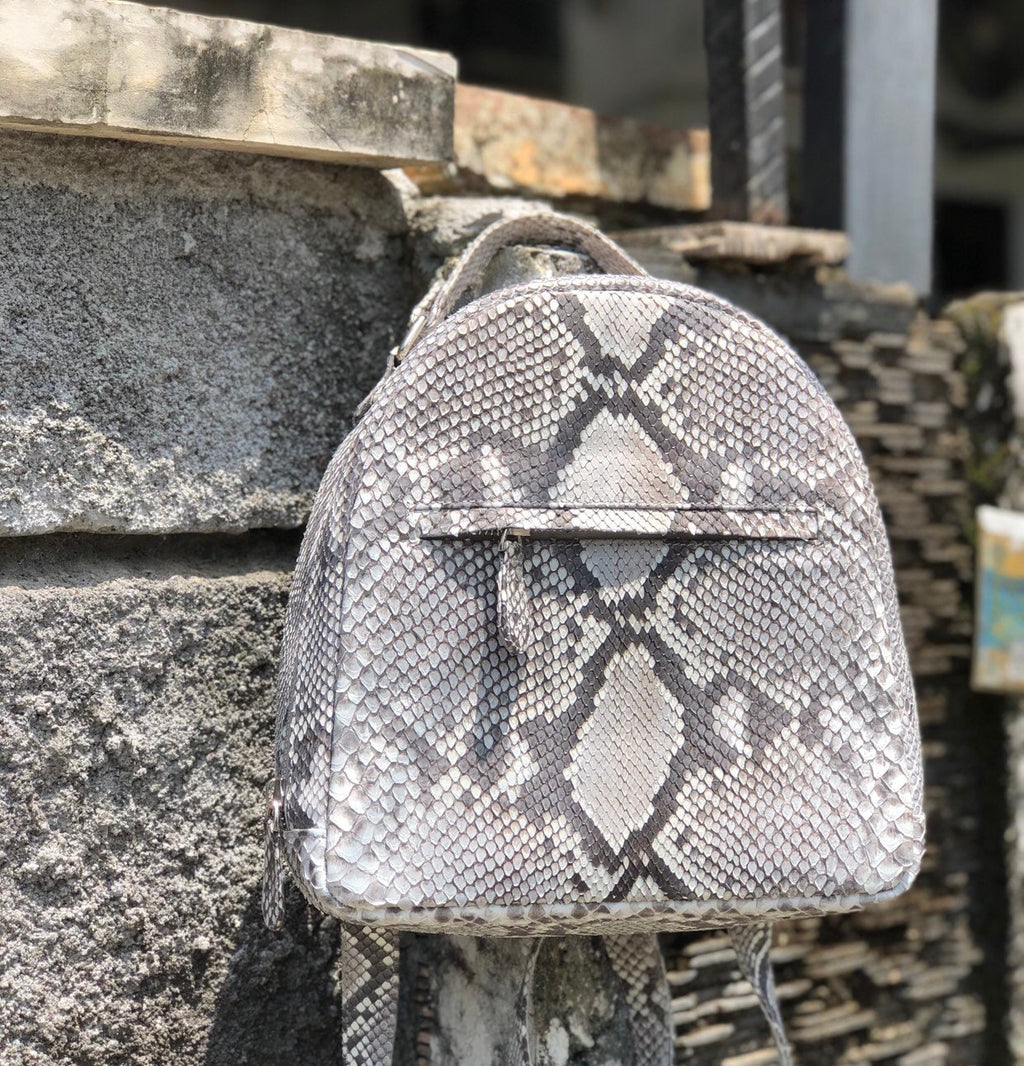 Women Python Skin Backpack | Genuine Python Skin Backpack | Exotic Leather Bags | Summer Snakeprint Backpack | Women Sport Shick Backpack