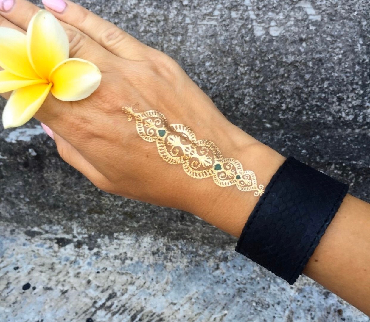 READY TO SHIP Black genuine Python Skin Bracelet