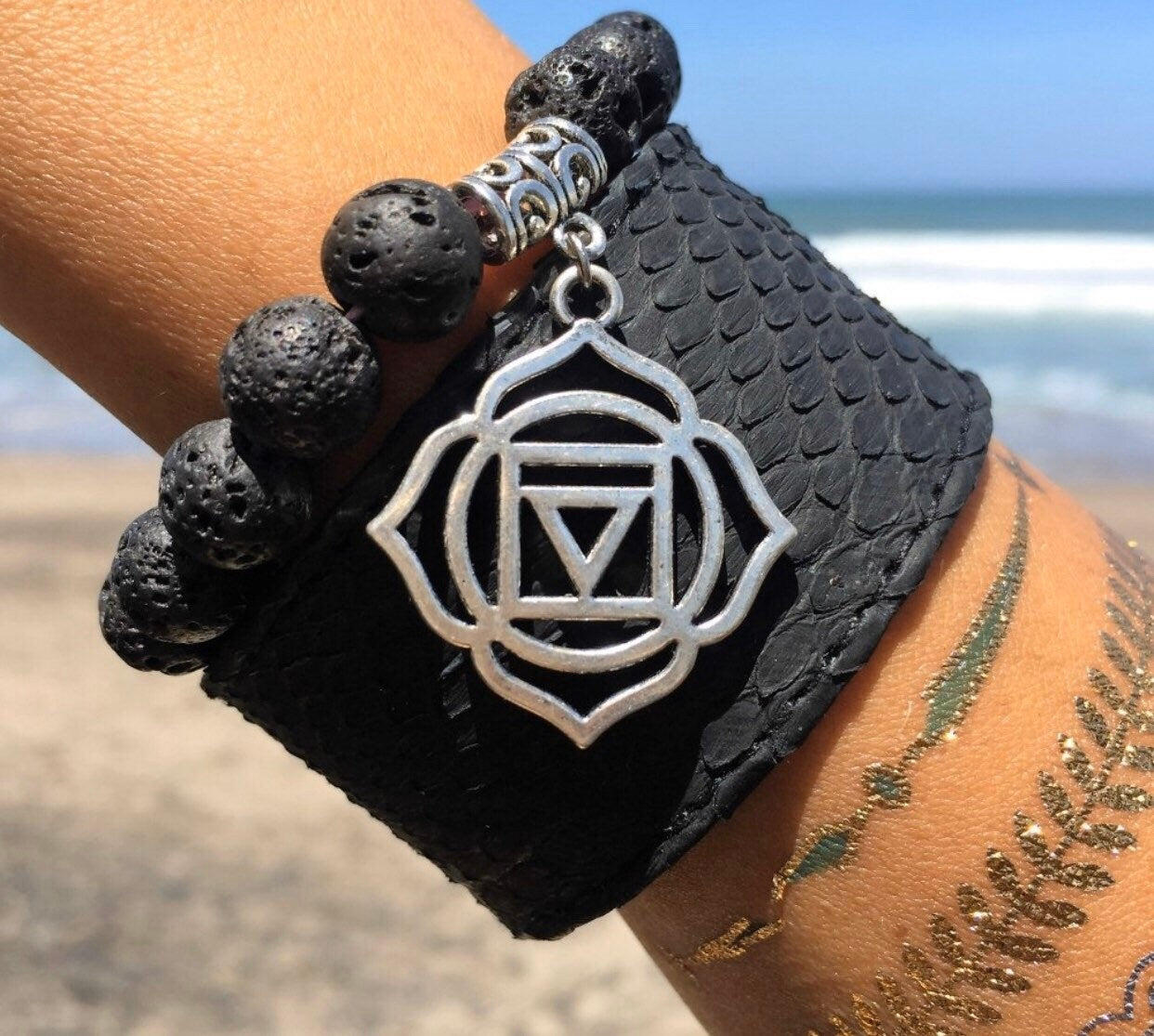 Black Python Skin Bracelet | Grunge Woman Bracelet | Exotic Leather Bracelet | Wide Leather Bracelet | Women Jewerly | Snake Skin Bracelet