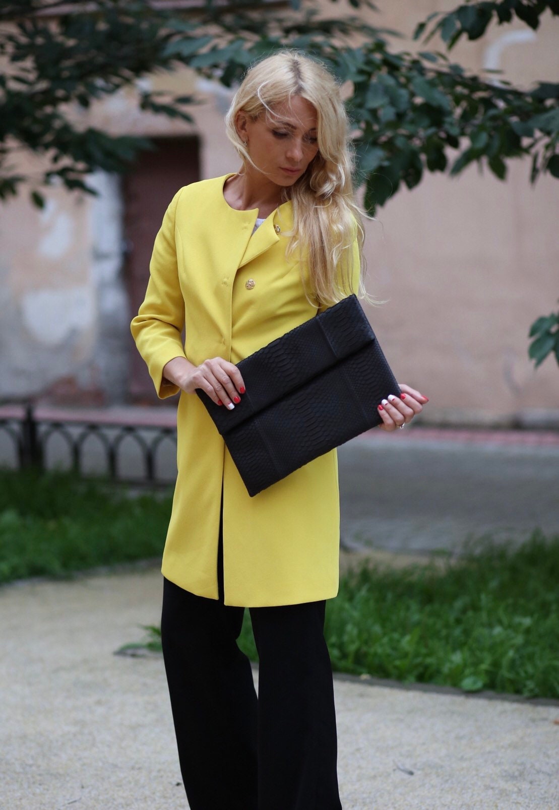 Big Black Envelope Genuine Python Skin Clutch | Exotic Leather Bag | Apple Macbook Air Lethaer Case | Large Unisex Snake Handmade Clutch