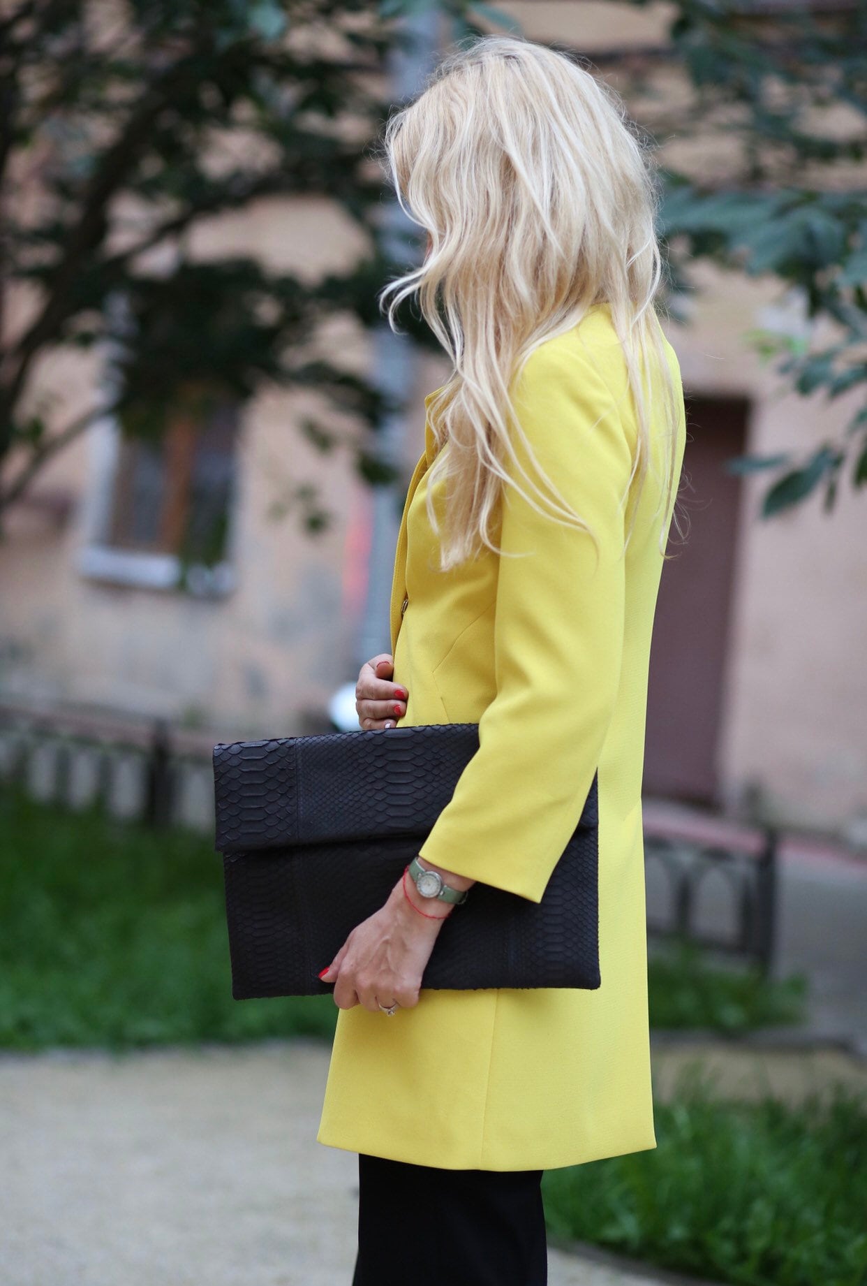 Big Black Envelope Genuine Python Skin Clutch