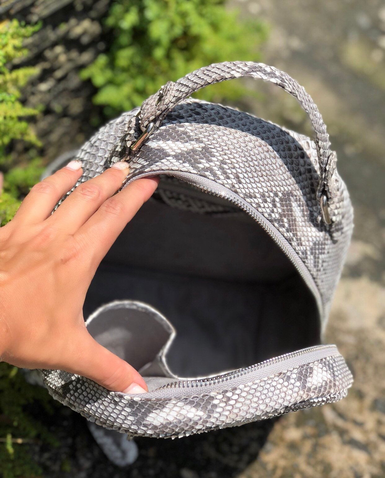 Women Python Skin Backpack | Genuine Python Skin Backpack | Exotic Leather Bags | Summer Snakeprint Backpack | Women Sport Shick Backpack