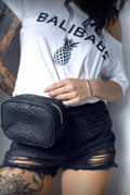 Fanny pack Genuine Python Skin handmade black bag