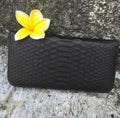 Genuine Python Skin Wallet — Black