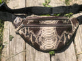 Genuine Python Skin Fanny Pack Brown and White