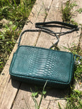 Genuine Python Skin Bag Dark Green Color