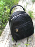 Genuine Python Skin Backpack — Black