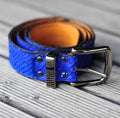 Genuine Python Skin Belt — Electric Blue
