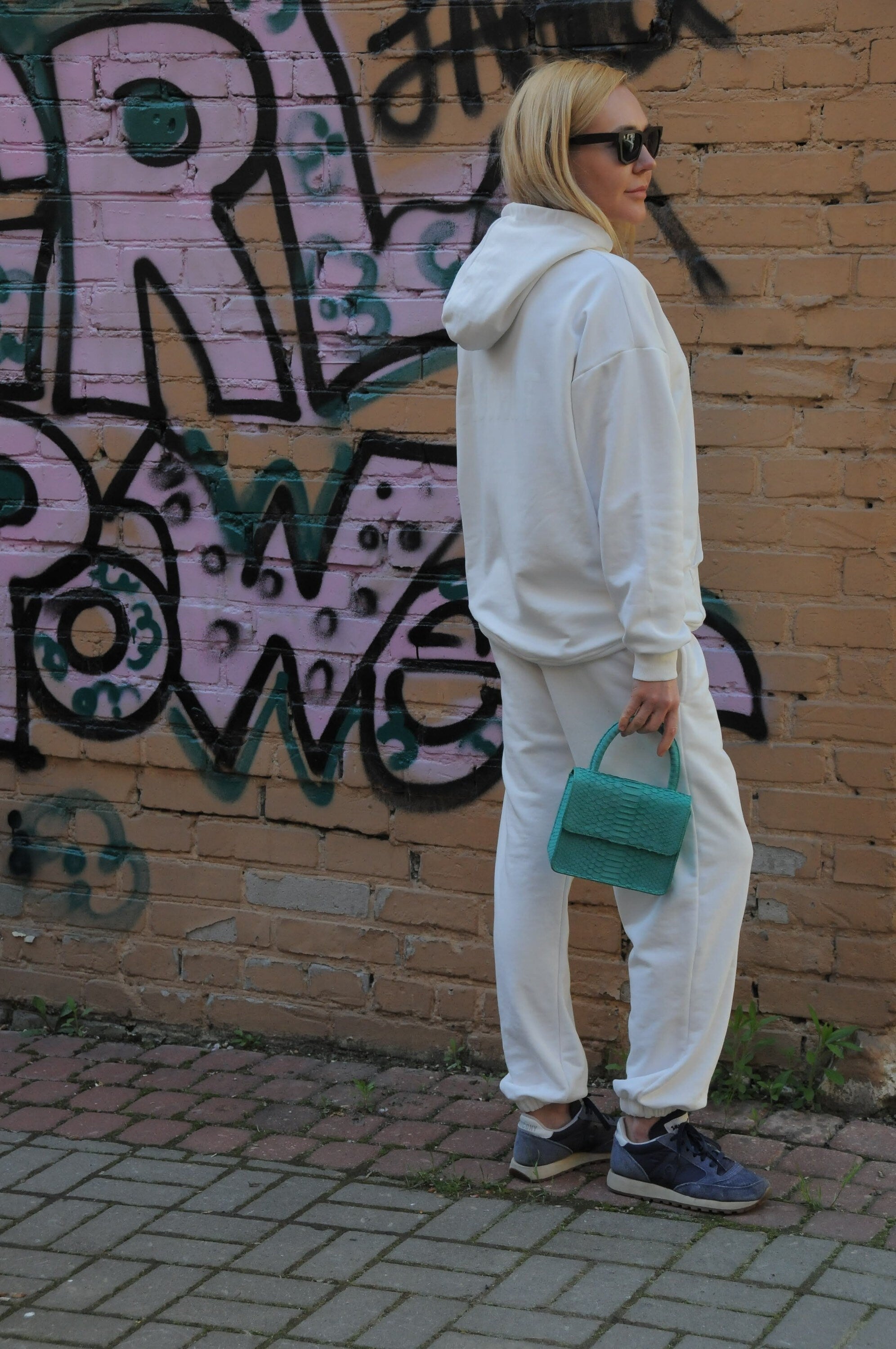 Genuine Python Skin Top Handle Mini Bag — Turquoise