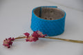 Genuine Python Skin Bracelet Flat Blue Turquise Leather Bracelet | Handmade Leather Bracelet | Leather Bracelet Woman | Leather Bracelet