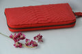 Genuine Python Skin Feng Shui Wallet — Red