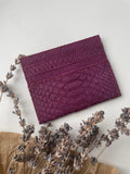 Genuine Python Skin Card Holder — Wine