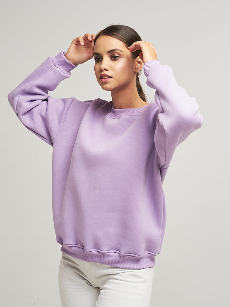 Comfy Loose Fleece Sweatshirt — Very Peri