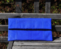 Genuine Python Skin Envelope Clutch — Ultramarine Blue
