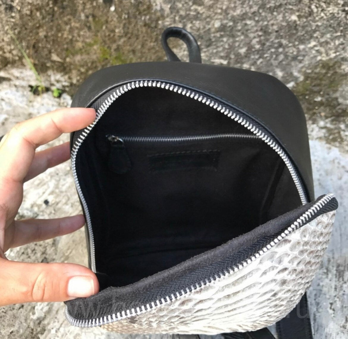 Genuine Python Skin Mini Backpack — Yellow