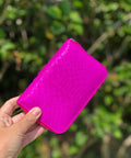 Genuine Python Skin Wallet — Fuchsia