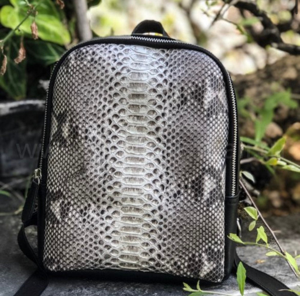 Genuine Python Skin Mini Backpack — Yellow