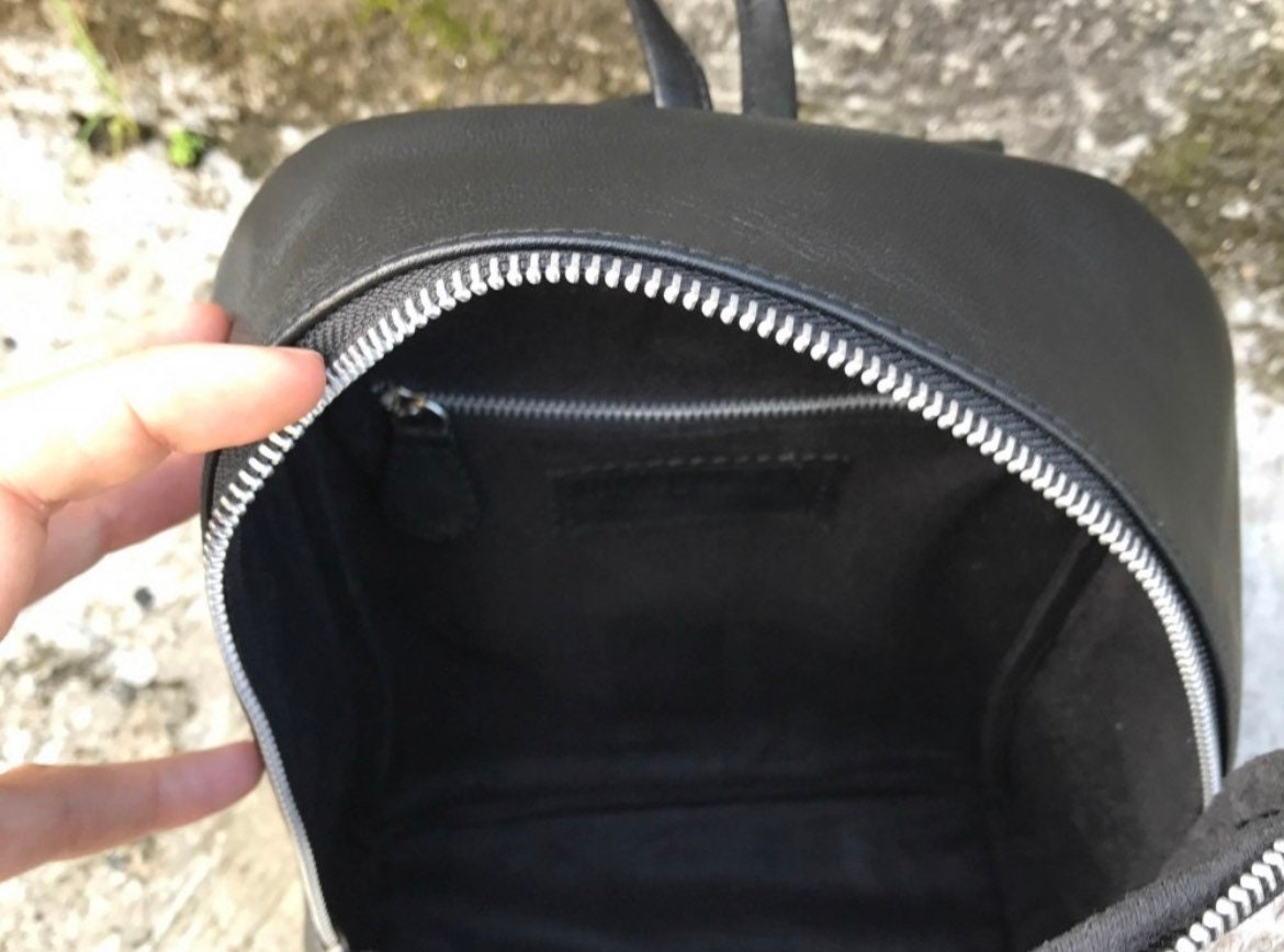 Genuine Python Skin Mini Backpack — Black & White