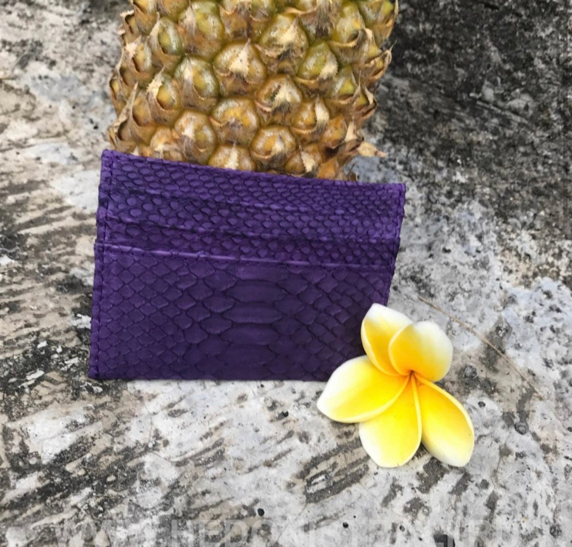 Genuine Python Skin Card Holder — Violet