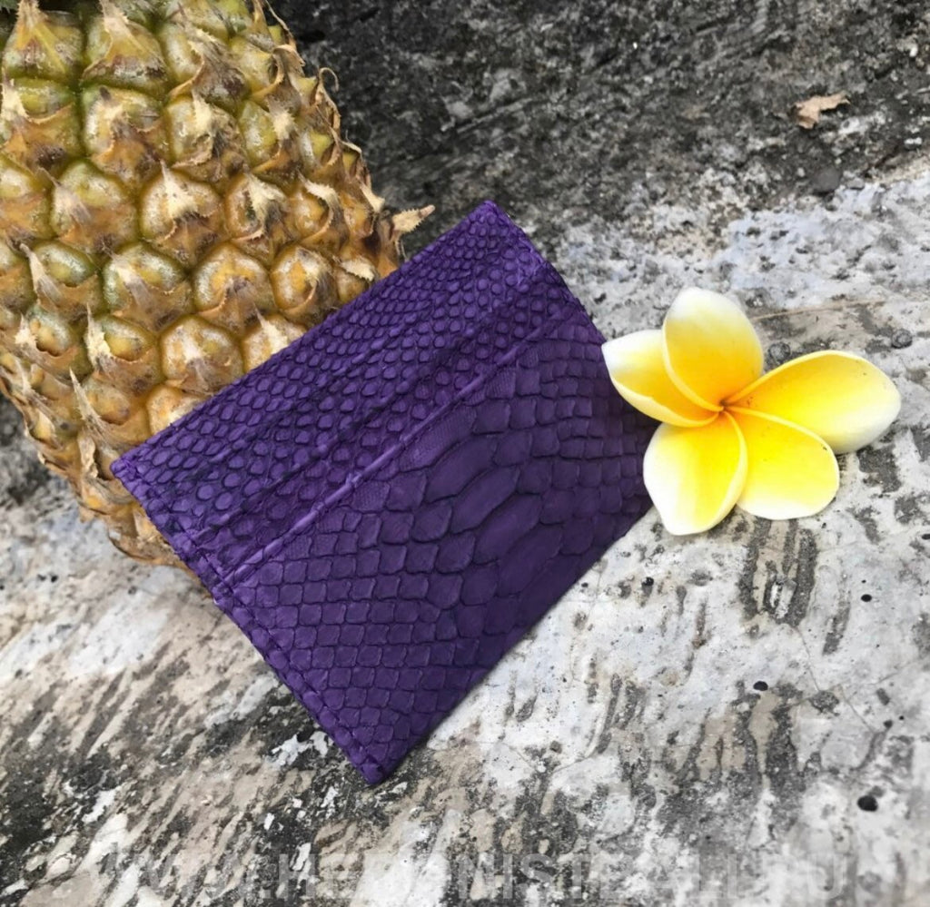 Genuine Python Skin Card Holder — Violet
