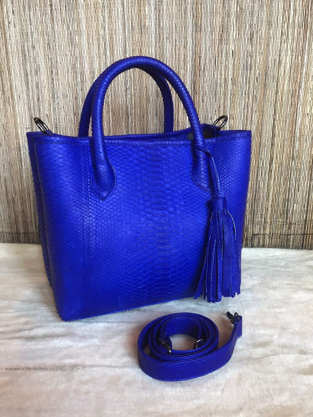 Genuine Python Skin Bag — Royal Blue