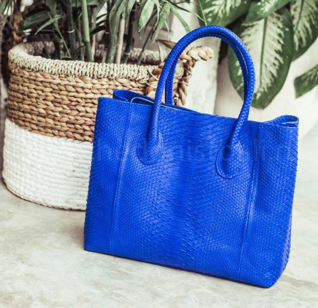 Genuine Python Skin Bag — Royal Blue